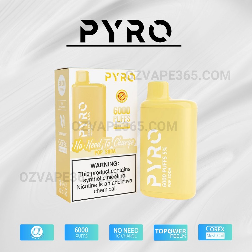 PYRO Vape 6000 Puffs 5% Pop Soda PYRO Vape 6000 Puffs 5% Pop Soda
