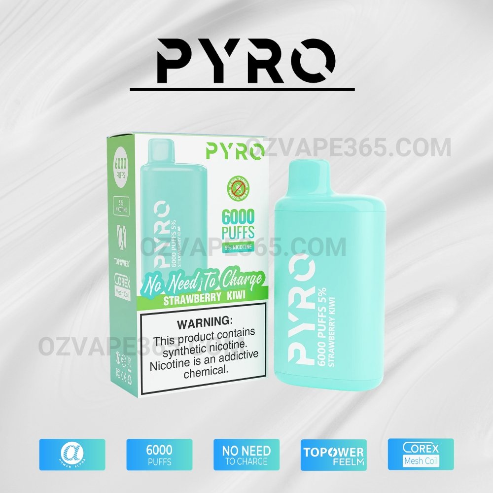 PYRO Vape 6000 Puffs 5% Strawberry Kiwi PYRO Vape 6000 Puffs 5% Strawberry Kiwi